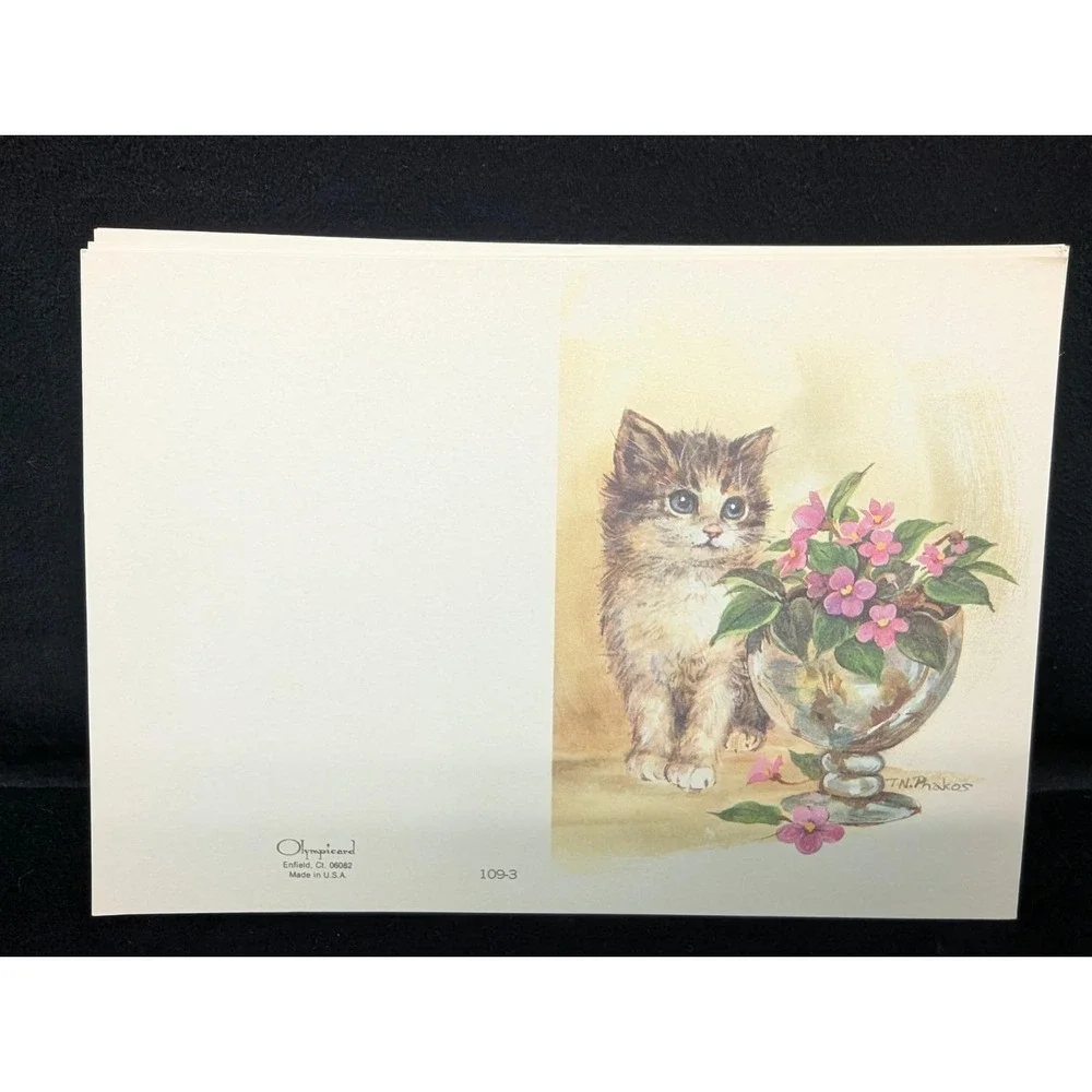 Olympicards Kitten Cat Notecards Set Note Cards Vintage Lot of 9 Cat Lover Cards